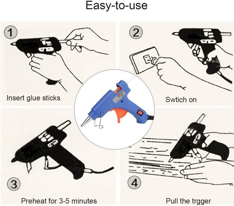 درافل أعواد غراء دورافيل شديدة التحمل للأعمال اليدوية والمشاريع المنزلية، عبوة من 30 قطعة، 11 مم × 300 مم - Image 4